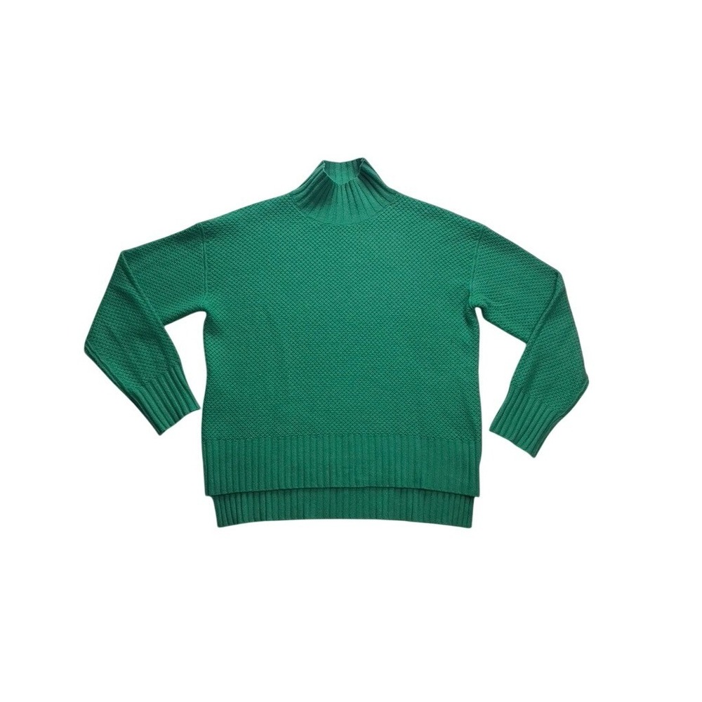Everlane Sweater Women XS‎ Green Recycled Cashmere Waffle Mock Neck